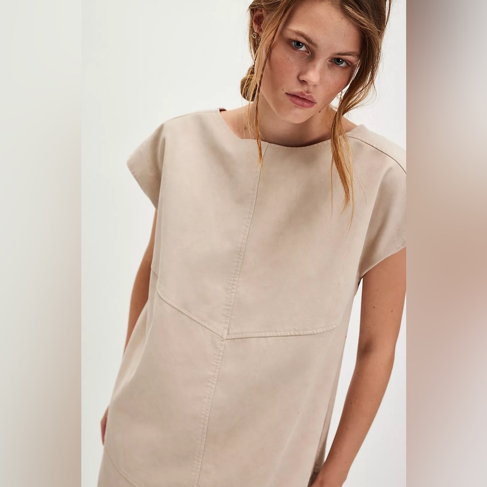 NWT New V-Back Free People Cream Dress Medium M - Picture 3 of 9